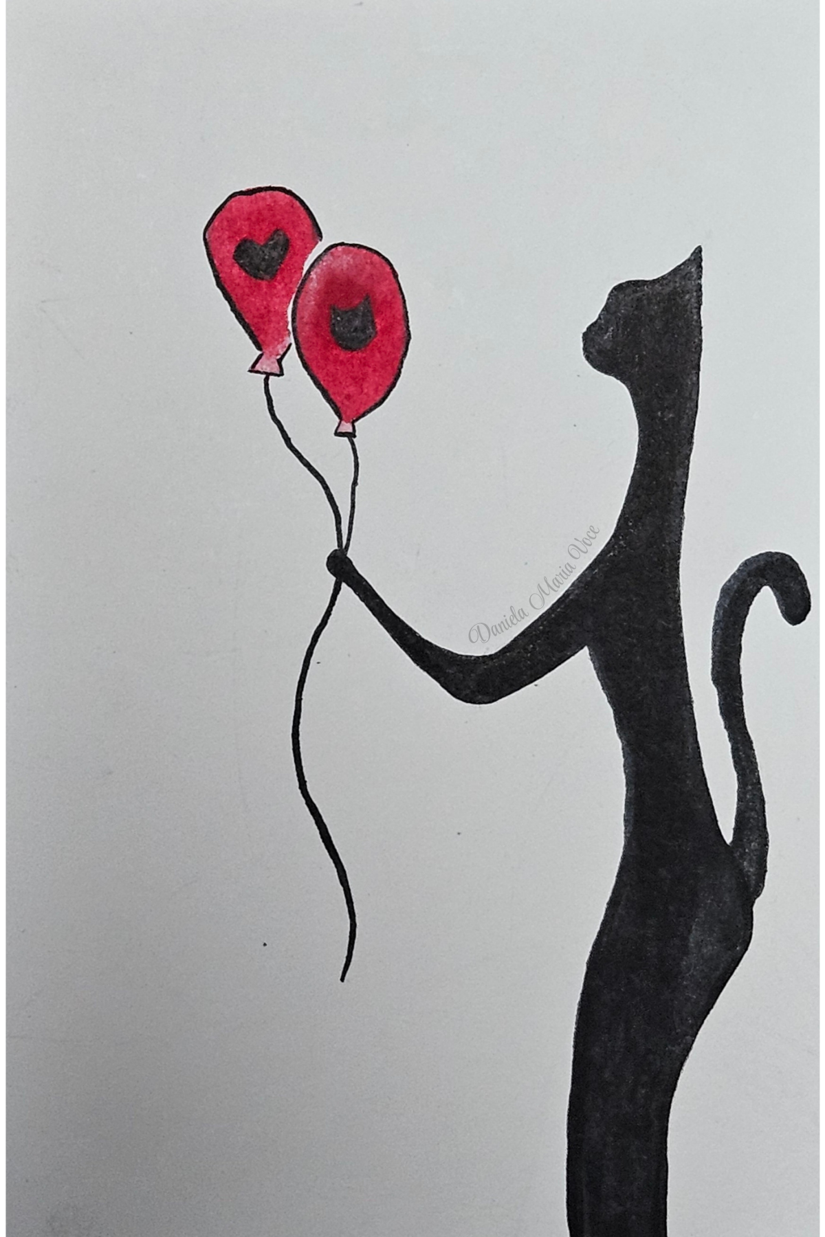 Cat Memorial Watercolor Painting 4 x 6
