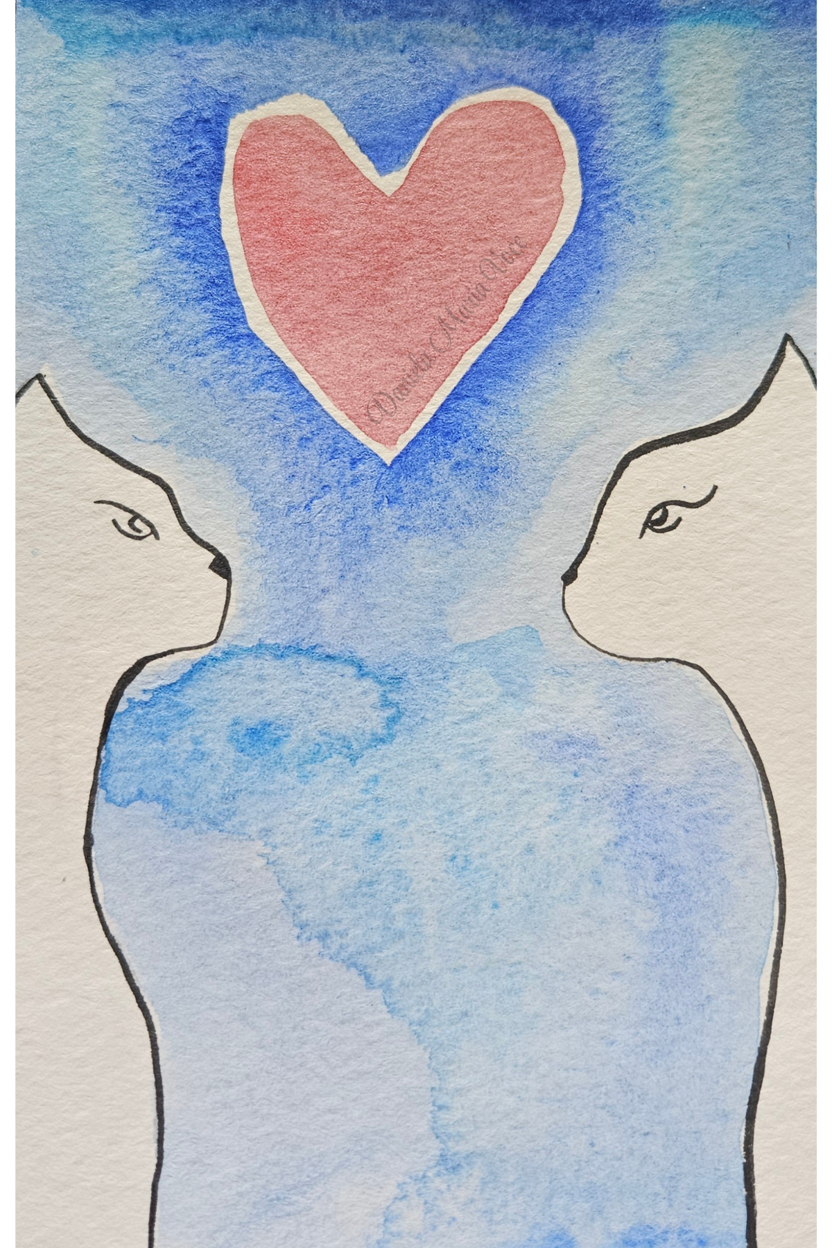 Cat Memorial Watercolor Painting 4 x 6