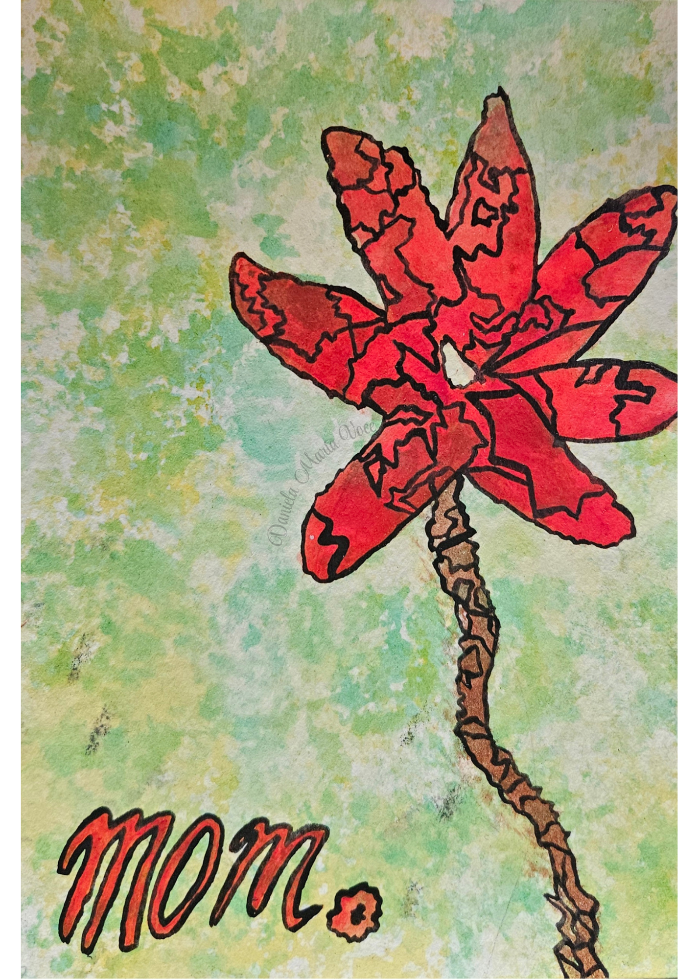 Flower Watercolor Painting 4 x 6
