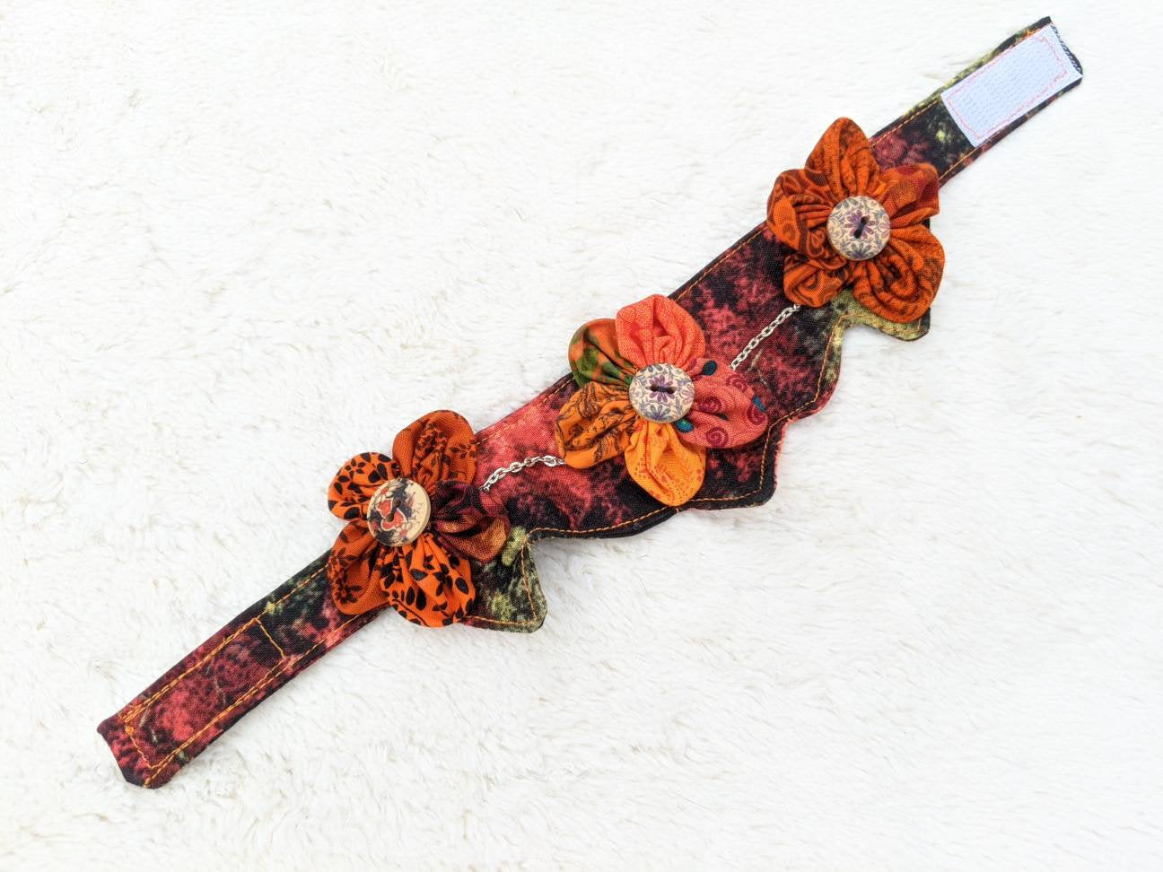 Adjustable Orange Collar Accessory for Cat