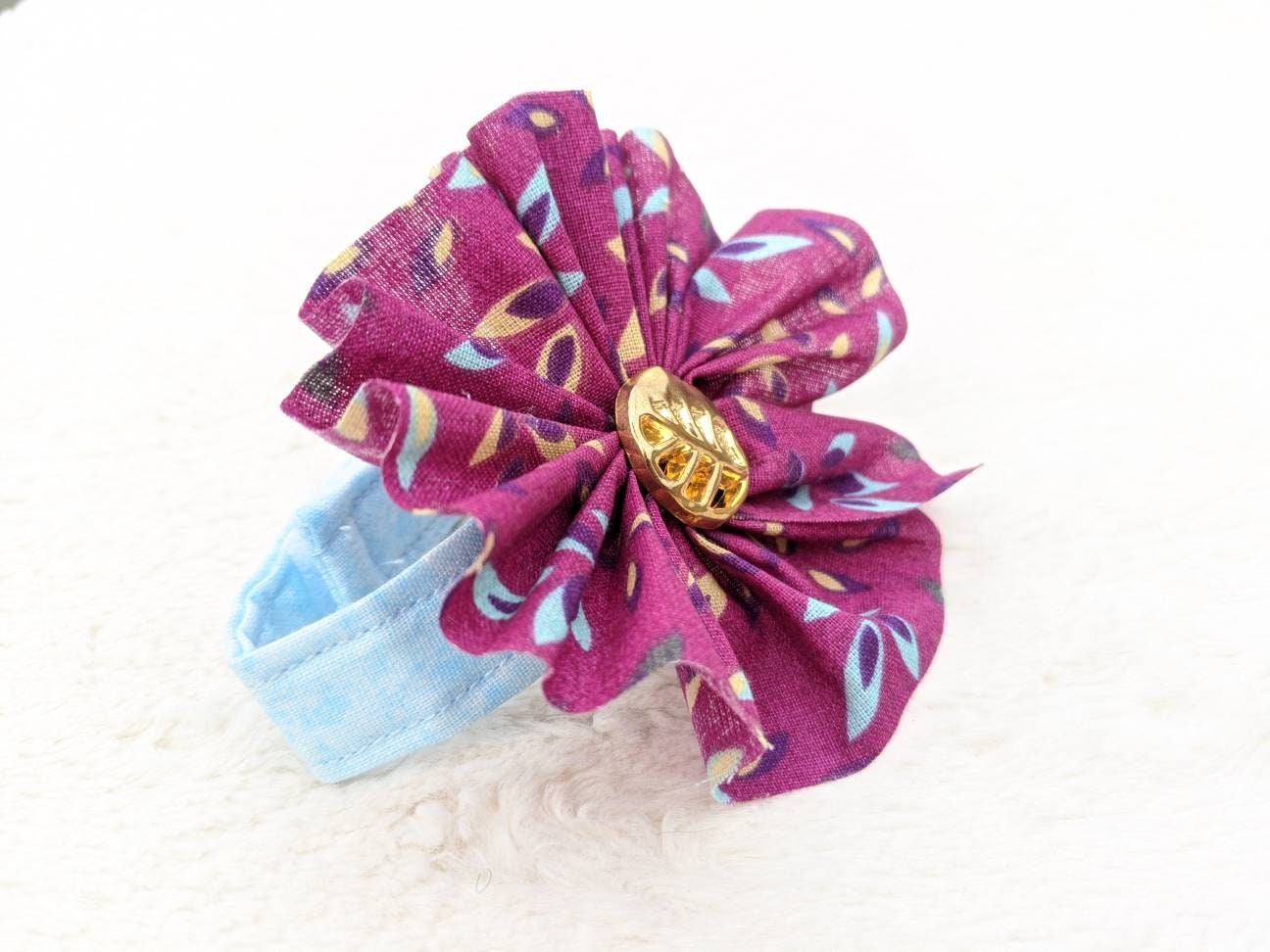 Adjustable Purple Collar Accessory for Cat