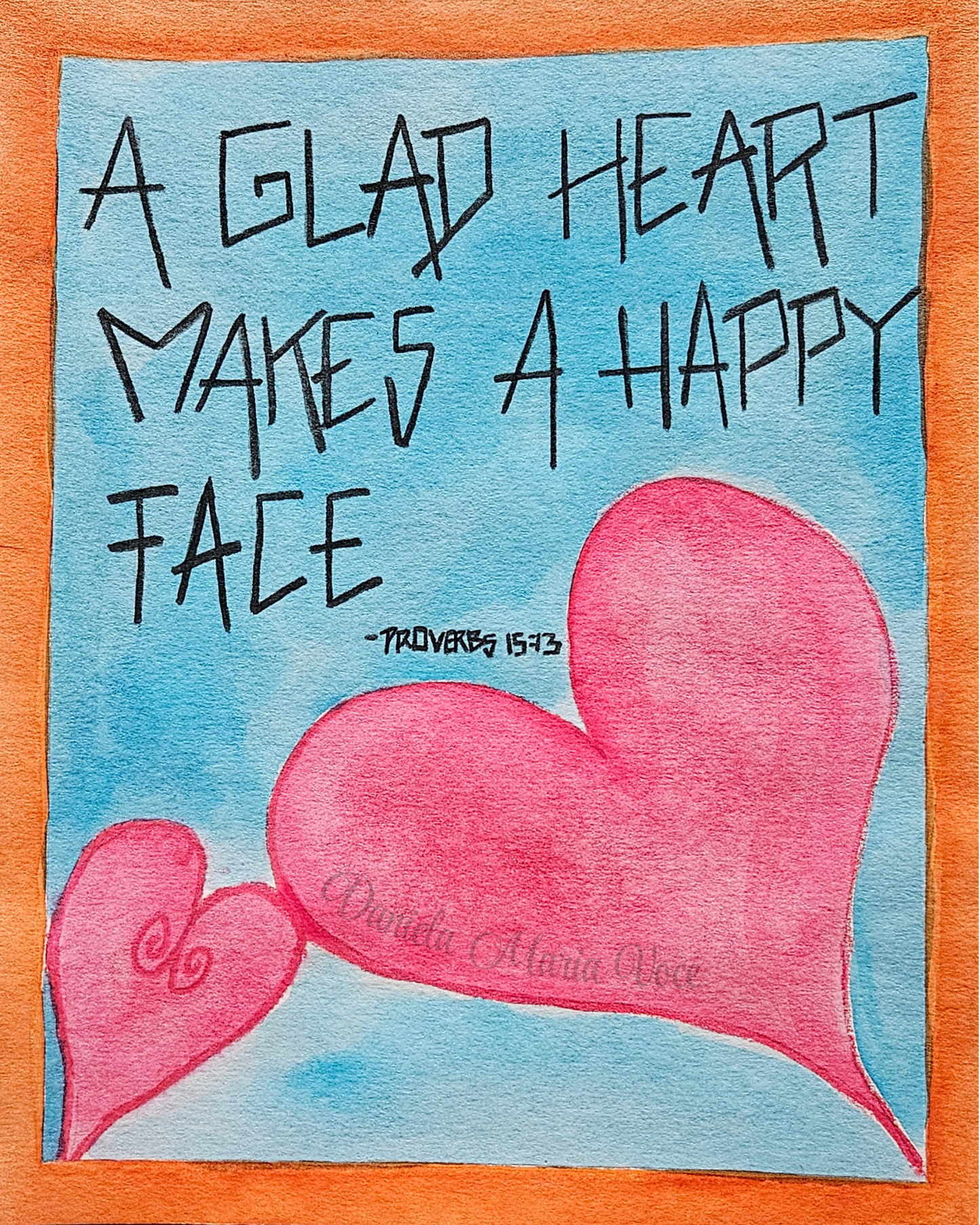 Proverb 15:13 Watercolor Colorful Painting