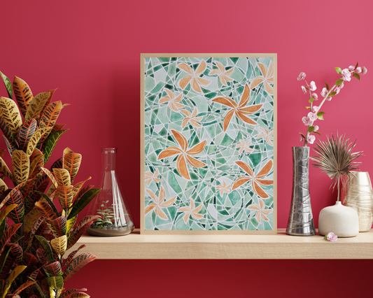 Original Abstract Watercolor Cedar Key Inspired Painting