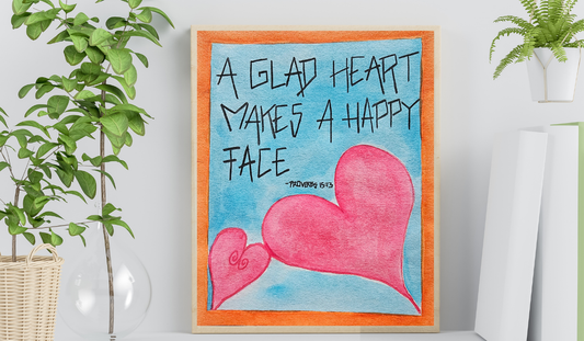 Proverb 15:13 Watercolor Colorful Painting
