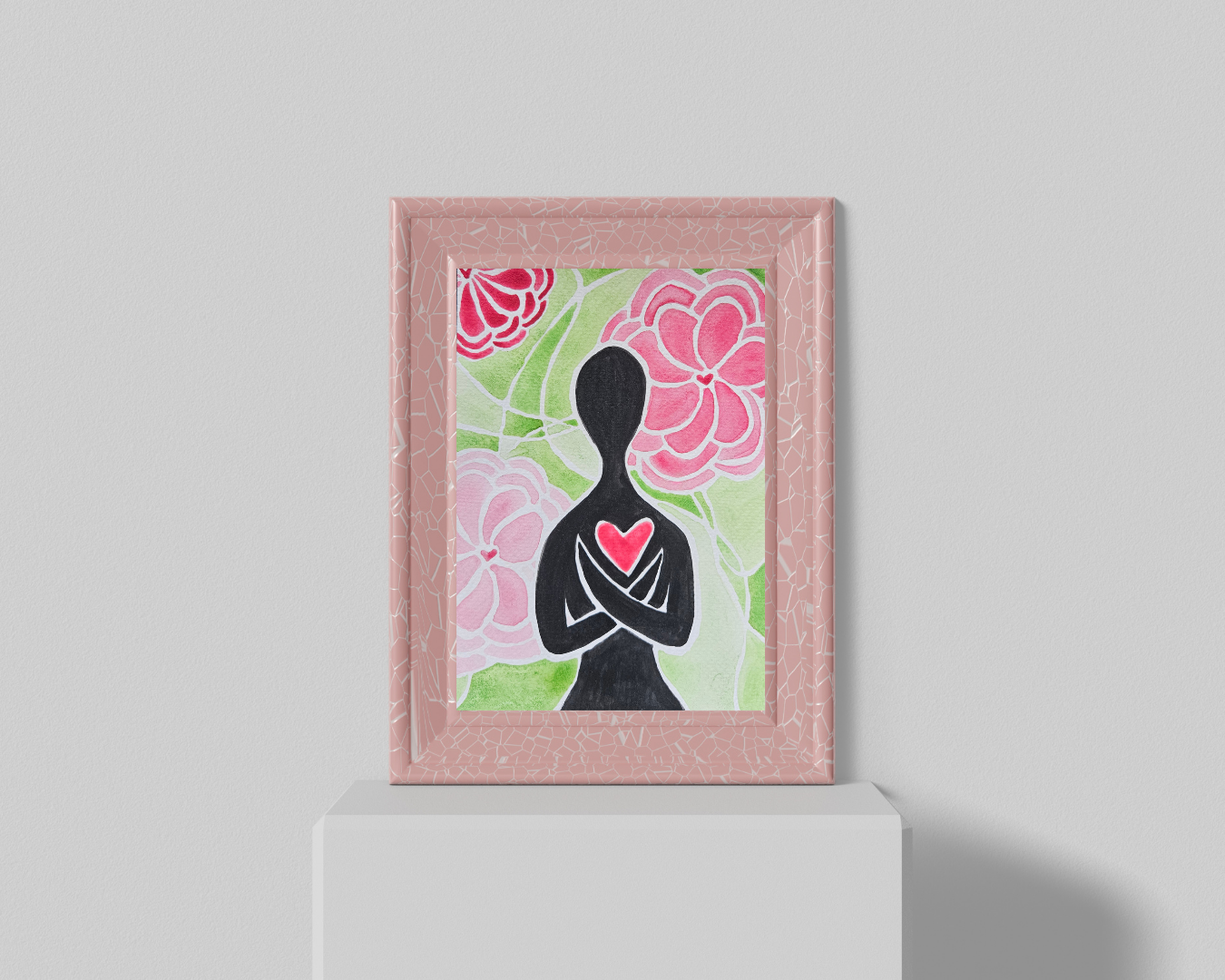 Minimalist Watercolor Woman Silhouette 5x7