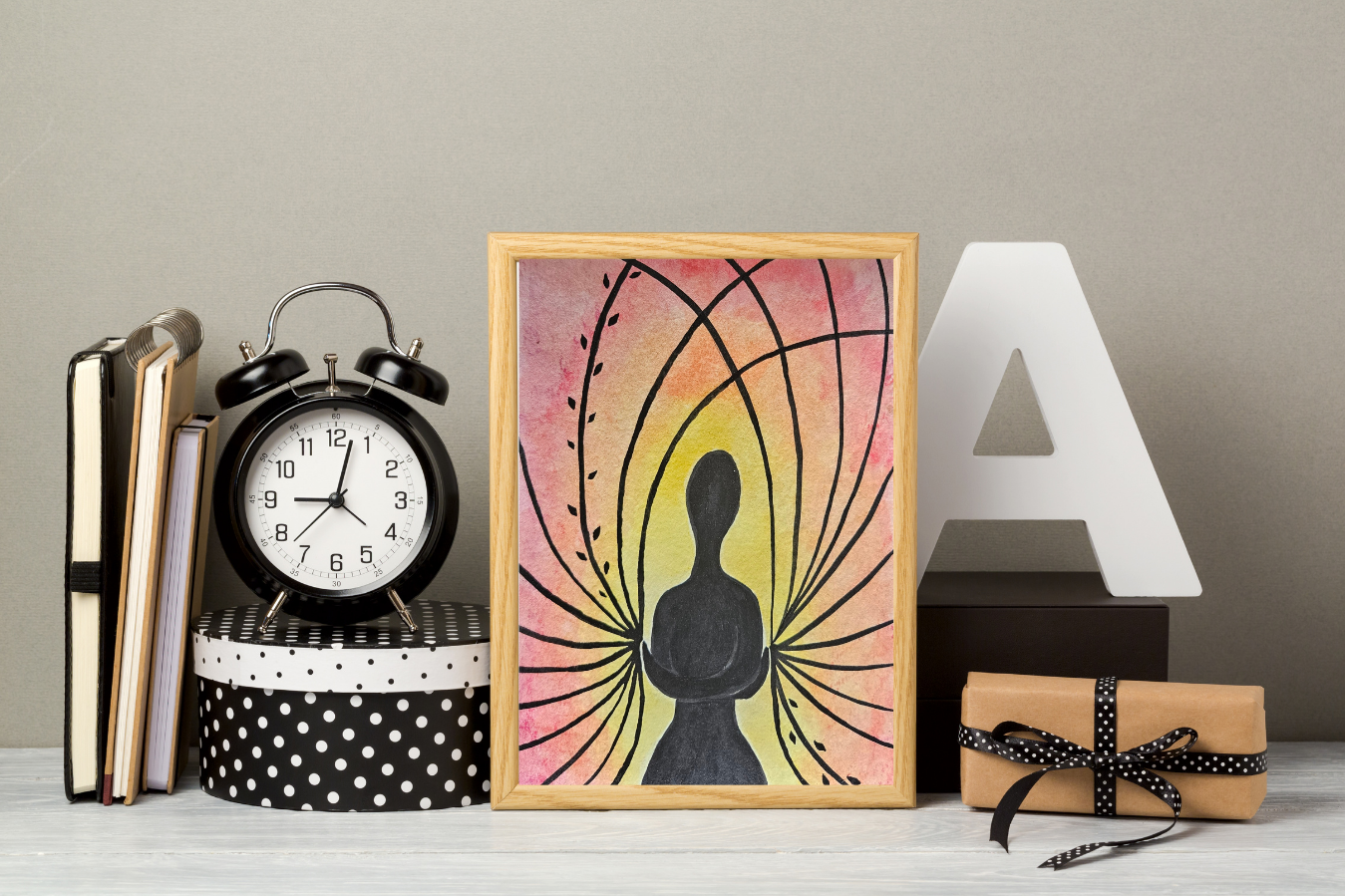 Minimalist Watercolor Woman Silhouette 5x7