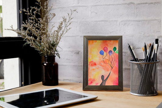Minimalist Watercolor Woman Silhouette 5x7