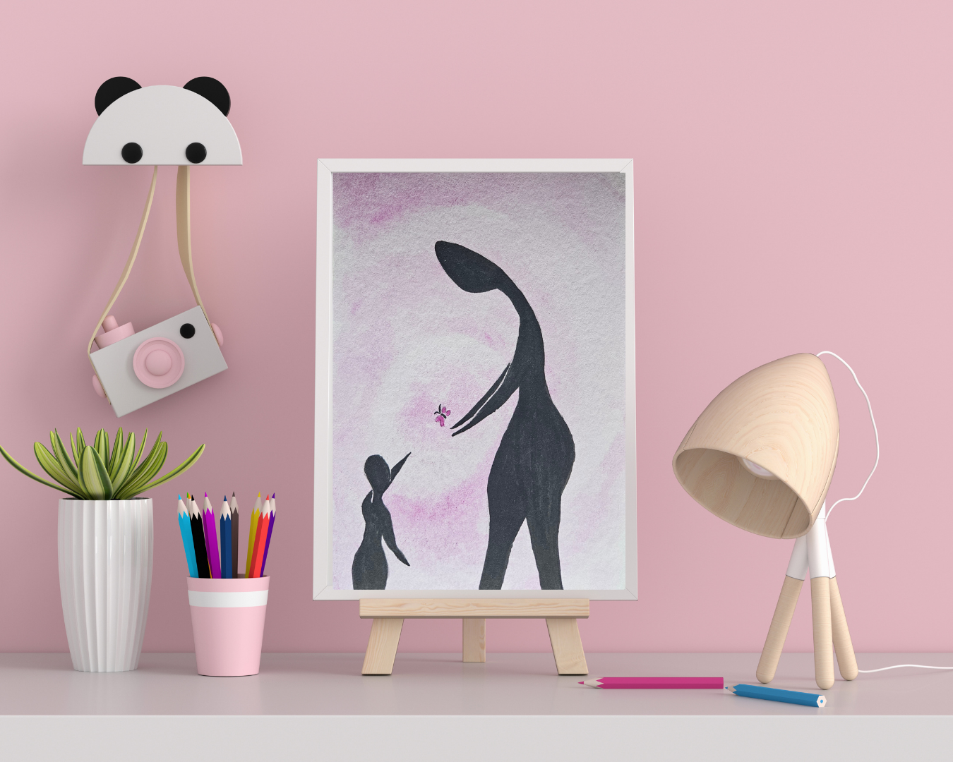 Minimalist Watercolor Woman Silhouette 5x7