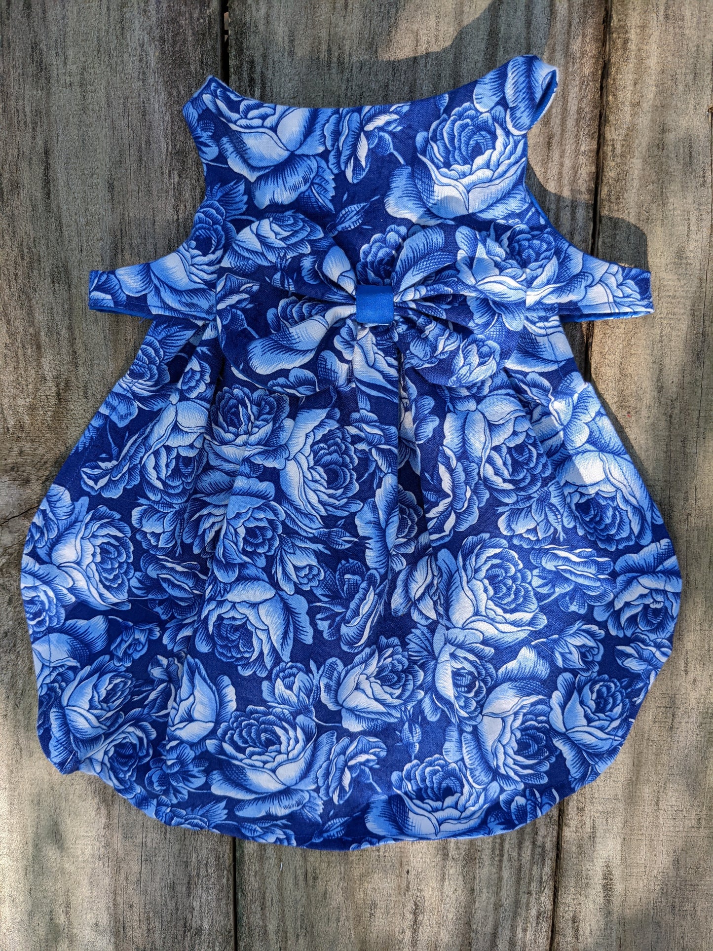 Bright Blue Floral Cat Dress for Cat