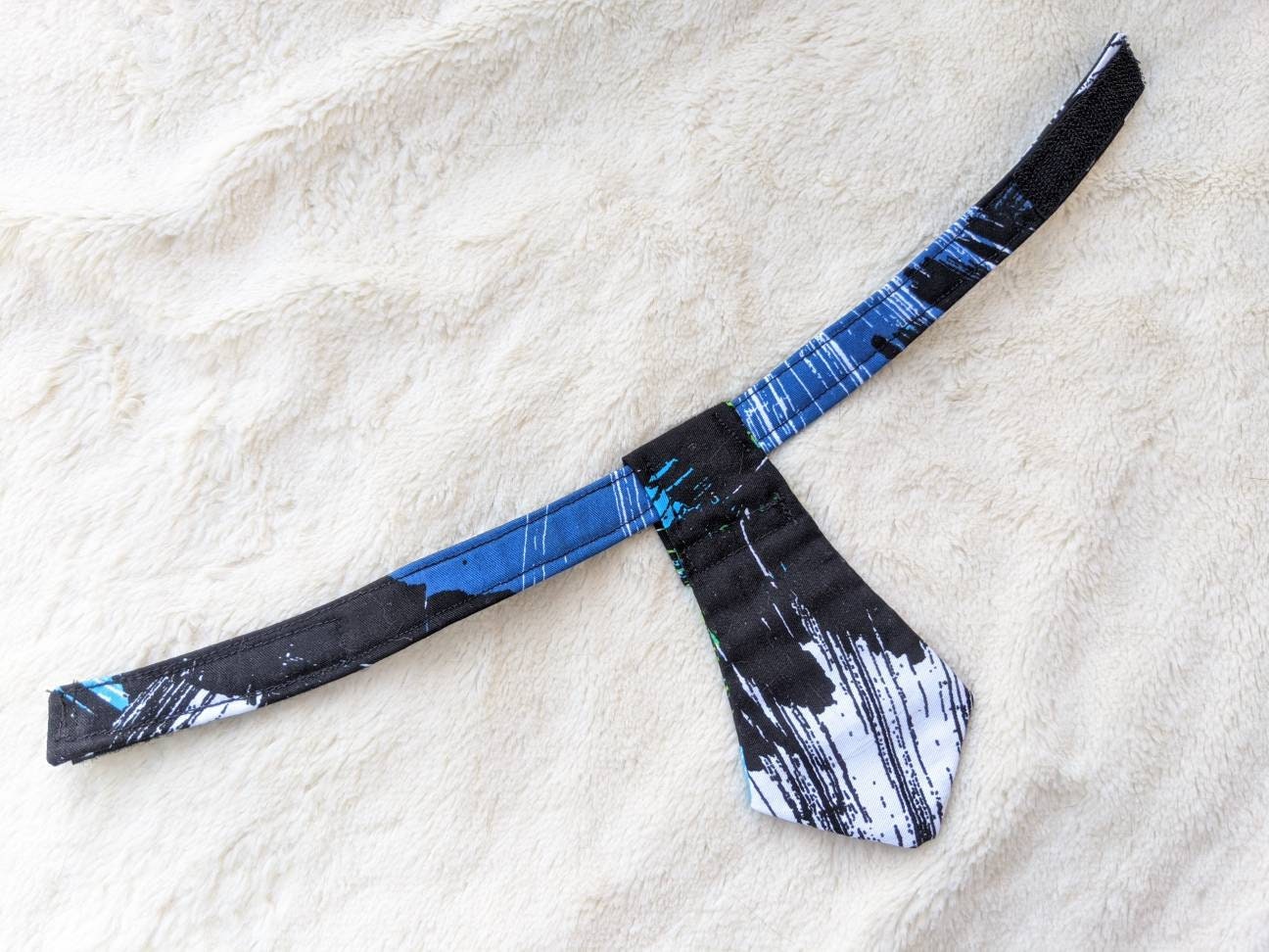 Black and Blue Skinny Adjustable Cat Tie Collar