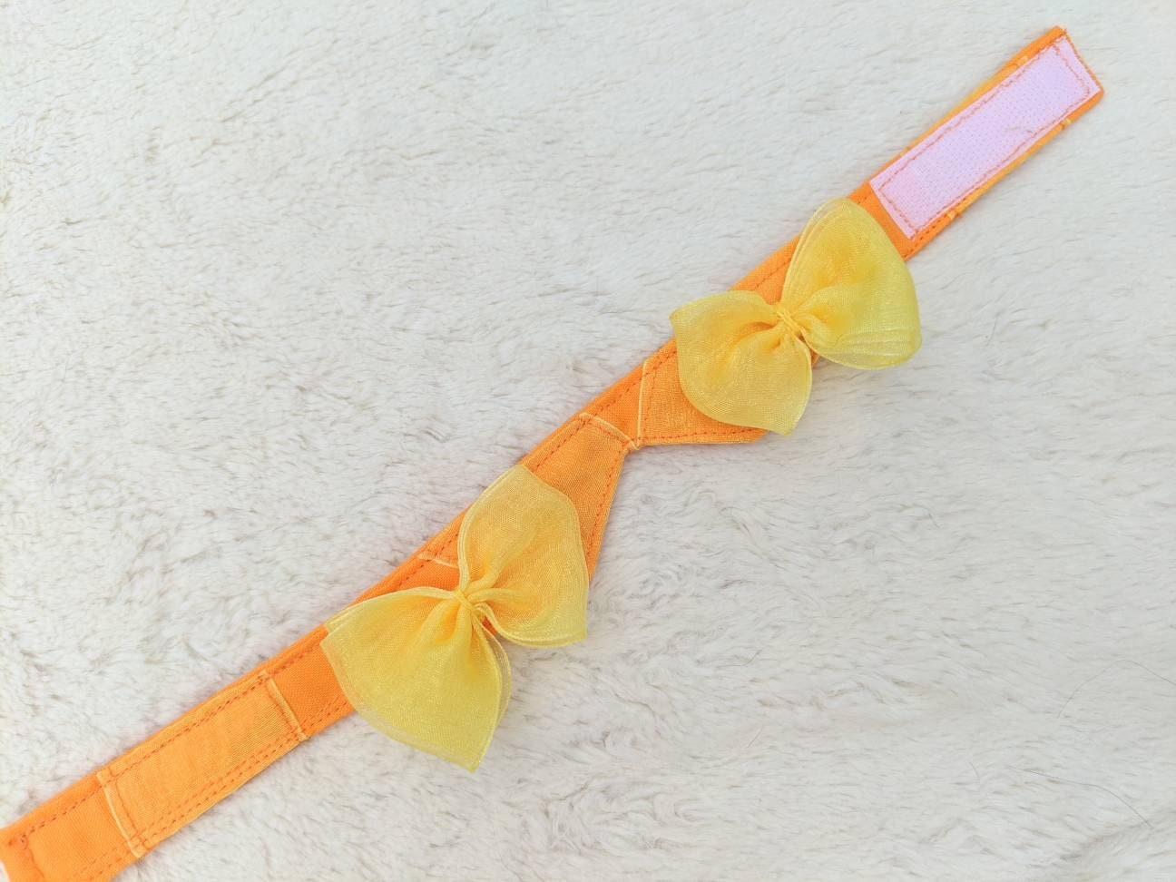 Yellow and Orange Cat Collar with Bows
