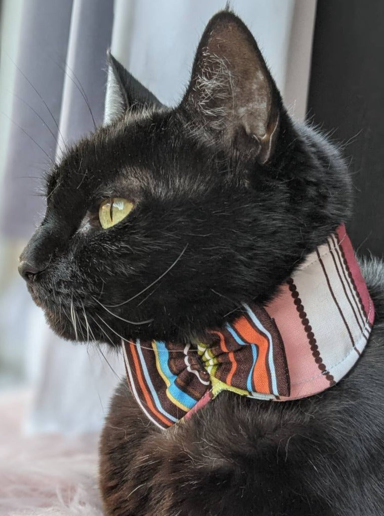 Wide Collar Adjustable Fabric Cat Accessory