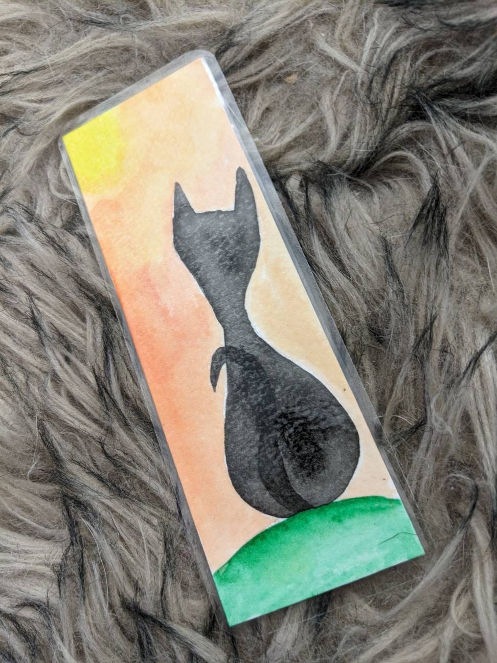 Handmade Watercolor Laminated Bookmark