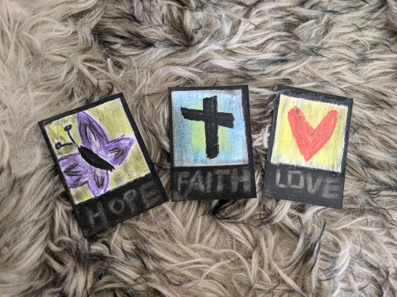 Hope, Love, and Faith ACEO Original Pastels Artwork