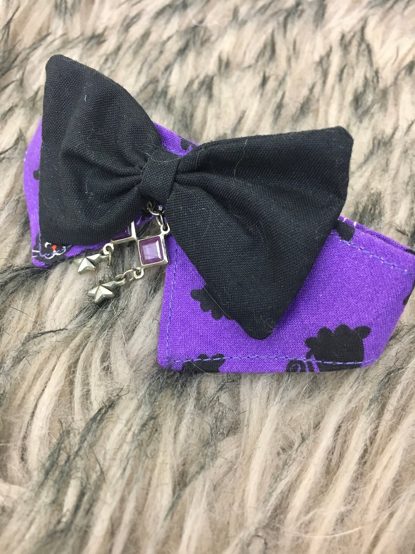 Purple Adjustable Cat Bowtie Collar