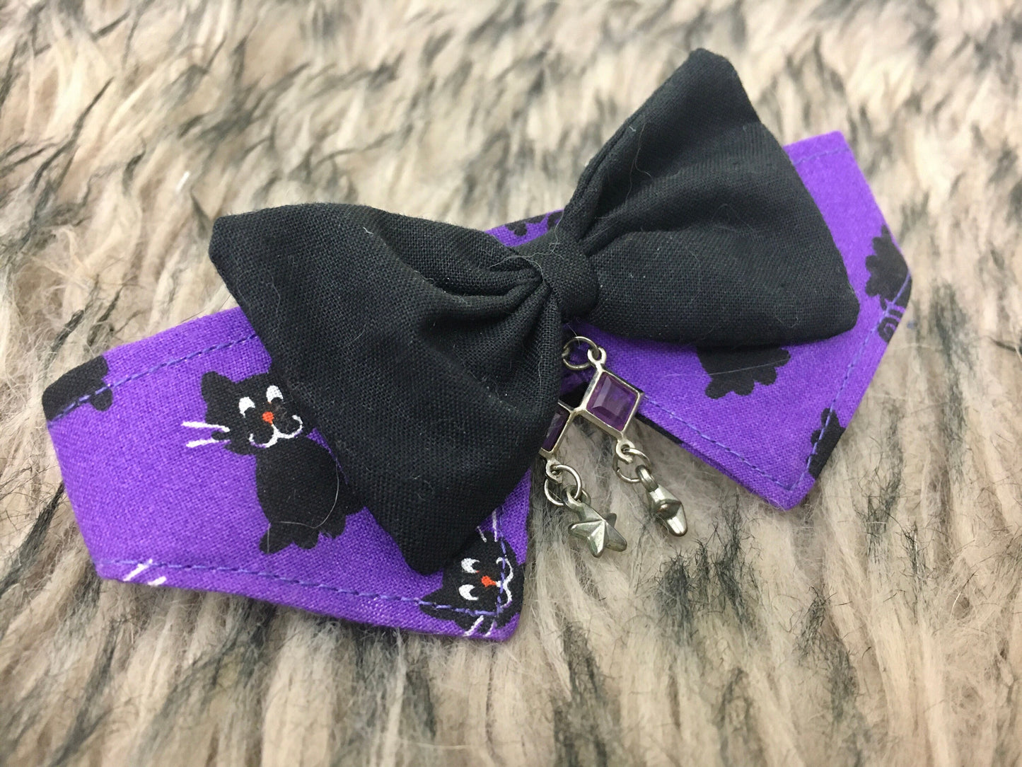 Purple Adjustable Cat Bowtie Collar